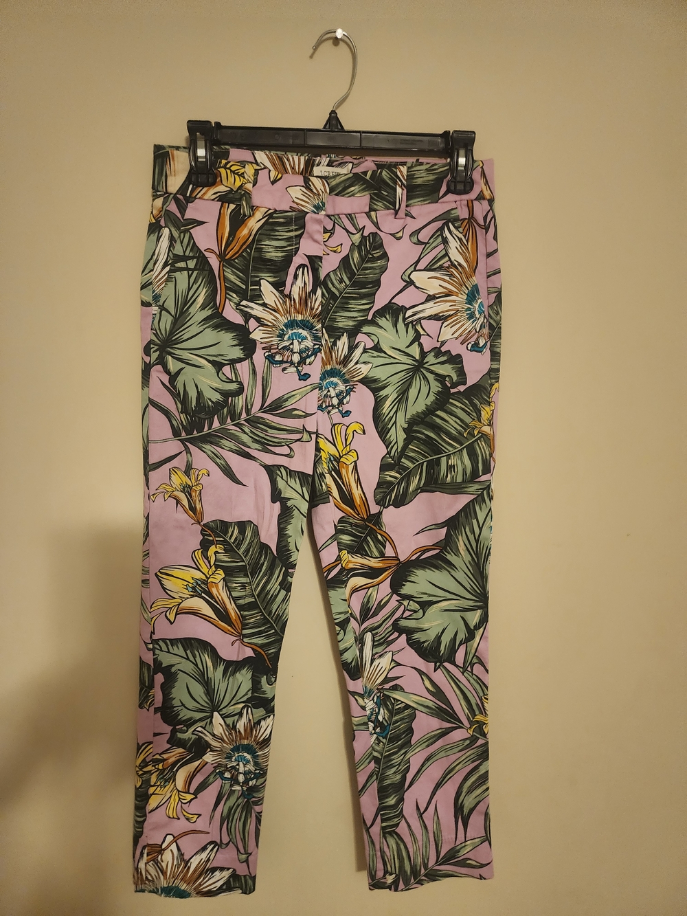 J. Crew Pink Tropical Floral Cropped Jeans